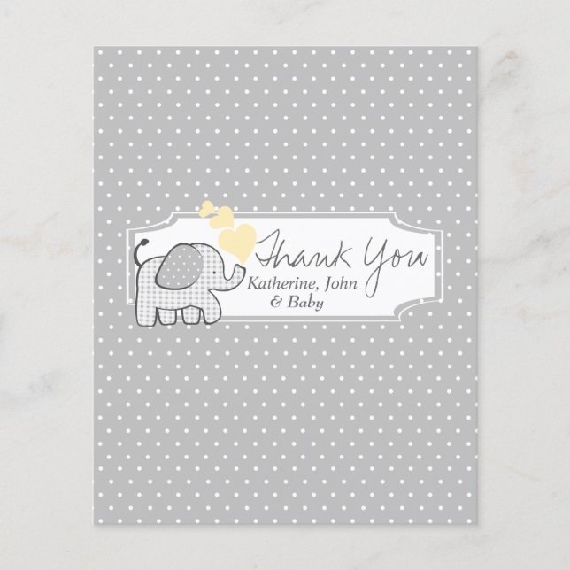 Gingham Elephant Snoep Bar Wrapper Favor (Voorkant)