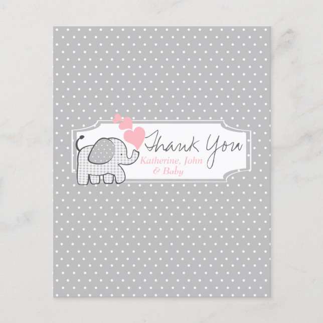 Gingham Elephant Snoep Bar Wrapper Favor (Voorkant)