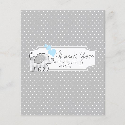 Gingham Elephant Snoep Bar Wrapper Favor Flyer (Voorkant)