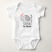 Gingham Elephant twee maanden Romper (Voorkant)