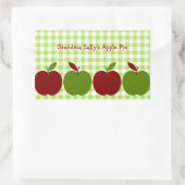 Gingham en appels rechthoekige sticker (Tas)