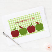 Gingham en appels rechthoekige sticker (Envelop)