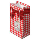 Gingham en Bow Klein Cadeauzakje (Voorkant Gekanteld)