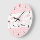 Gingham en Cupcake-klok met cijfers Grote Klok (Hoek)