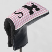 Gingham en Poodle met Monogram Putterhoes Golfheadcover (3/4 voorkant)