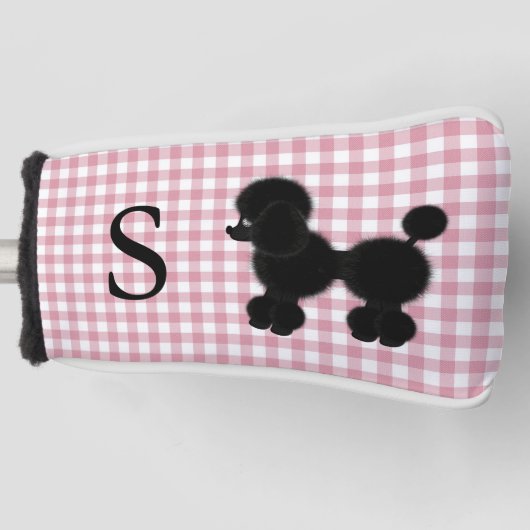 Gingham en Poodle met Monogram Putterhoes Golfheadcover (Voorkant)