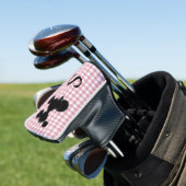 Gingham en Poodle met Monogram Putterhoes Golfheadcover (Insitu)