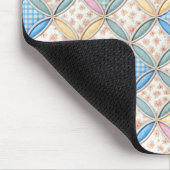 Gingham en Print Kathedraalraam Quilt Ontwerp Muismat (Hoek)