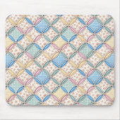 Gingham en Print Kathedraalraam Quilt Ontwerp Muismat (Voorkant)