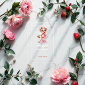 Gingham en Strawberry Berry Sweet Baby shower Acryl Uitnodigingen