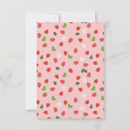 Gingham en Strawberry Berry Sweet Baby shower Kaart (Achterkant)