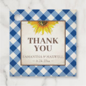 Gingham en Zonnebloem Dank je wel Bedankjes Labels (Voorkant)