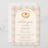 Gingham Fall Little Cutie Pie Cherry Baby Shower Kaart (Voorkant)