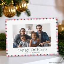 Gingham Familie Foto Moderne Prettige Feestdagen K