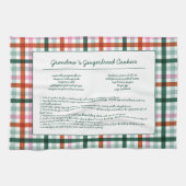 Gingham familie recept aandenken theedoek (Horizontaal)