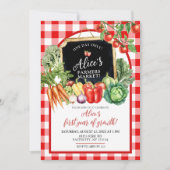 Gingham Farmer's Market Gender First Birthday Kaart (Voorkant)