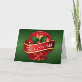 Gingham Feliz Navidad Feestdagen Kaart