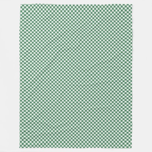Gingham Fleece Blanket Green and White Check (Voorkant)