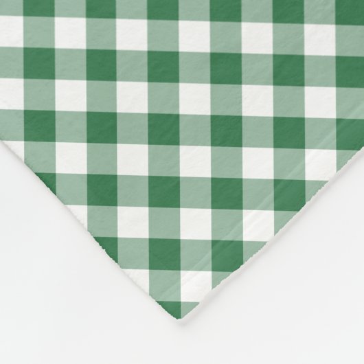 Gingham Fleece Blanket Green and White Check (Hoek)