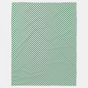 Gingham Fleece Blanket Green and White Check Deken