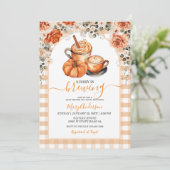 Gingham Floral A Baby brouwt pompoenkruid Kaart (Staand voorkant)