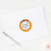 Gingham florale gemengde fruitjam label (Envelop)