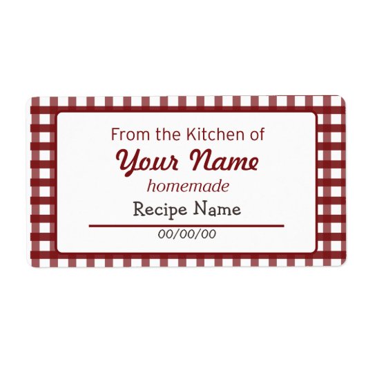 Gingham Food Label (Voorkant)