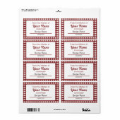 Gingham Food Label (Full Sheet)