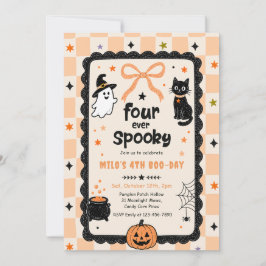 Gingham Four Ever Griezelen Verjaardag Halloween Kaart