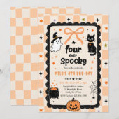 Gingham Four Ever Griezelen Verjaardag Halloween Kaart (Voorkant / Achterkant)