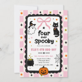 Gingham Four Ever Griezelen Verjaardag Halloween Kaart