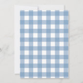 Gingham Franse teddybeer baby shower Kaart (Achterkant)