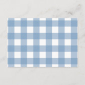 Gingham Franse Teddydbeer Luier Raffle Informatiekaartje (Achterkant)