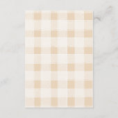 Gingham Franse Teddydbeer Luiers Raffle Informatiekaartje (Achterkant)