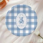 Gingham French Teddy Bear-Baby shower Papieren Bordje<br><div class="desc">Voeg een vleugje charme toe aan uw baby shower met onze Gingham French Teddy Bear Baby shower Paper Borden. Deze prachtige borden hebben een klassiek ginghampatroon en een lieve, op Frankrijk geïnspireerde teddybeer, die een gezellig, gevoel geeft aan uw feest. De zachte kleuren en het prachtige ontwerp maken deze borden...</div>