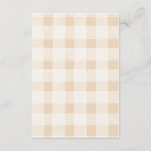 Gingham French Teddy Bear Diapper Raffle Informatiekaartje (Achterkant)