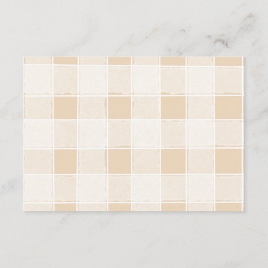 Gingham French Teddy Bear Diapper Raffle Informatiekaartje (Achterkant)