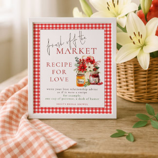 Gingham Fresh off Market Recept Liefde Vrijgezelle Poster