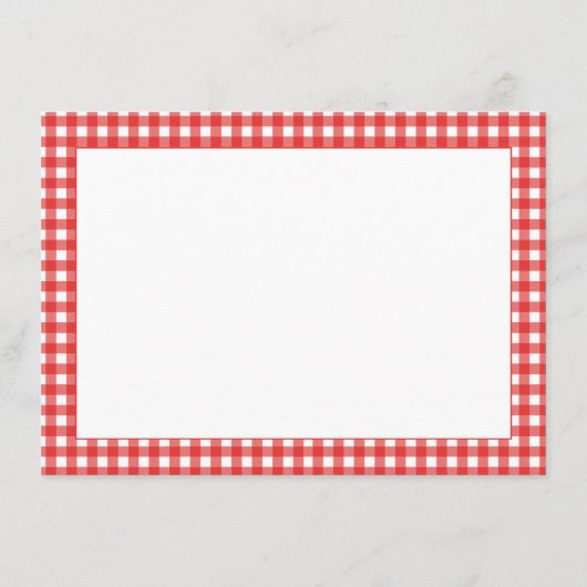 Gingham Fresh Off Market Vrijgezellenfeest Recept  Informatiekaartje (Achterkant)