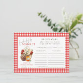 Gingham Fresh Off Market Vrijgezellenfeest Recept  Informatiekaartje (Staand voorkant)