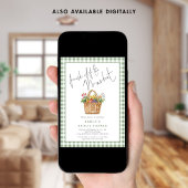 Gingham Fresh van het Market Script-Vrijgezellenfe Kaart