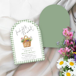 Gingham Fresh voor Market Script Vrijgezellenfeest Kaart