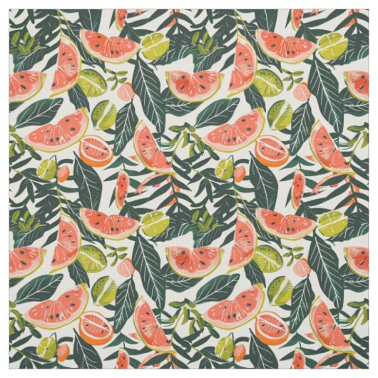 Gingham Fruit Motief Stof (Swatch)