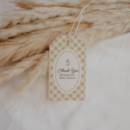 Gingham Gans Baby Shower Bedankkaartje Cadeaulabel