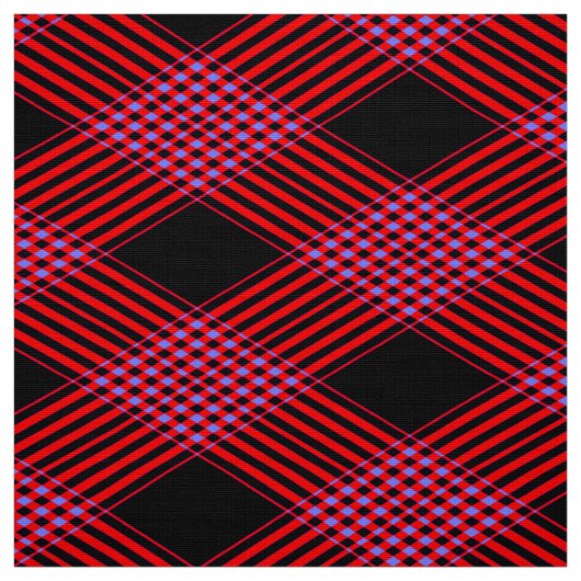 Gingham Gecontkered Red- en Black Pattern Fabric Stof (Swatch)