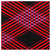 Gingham Gecontkered Red- en Black Pattern Fabric Stof (Close Up)