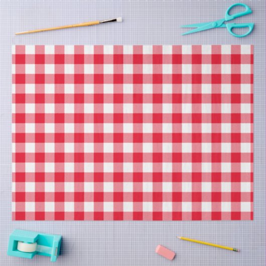 Gingham Gecontkered Striped Pattern Sjabloon Tissuepapier (Craft)
