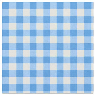 Gingham Gecontroleerd Patroon Blauw en wit Stof