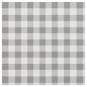 Gingham Gecontroleerd Patroon   Grijs en wit Stof