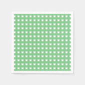 Gingham gecontroleerd Stem Green Paper servetten (Voorkant)